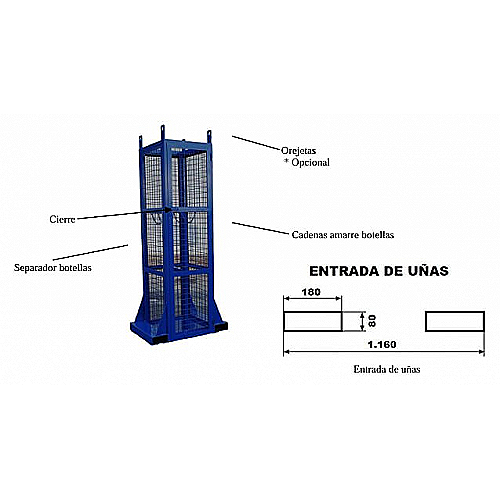 Jaula 4 botellas para grúa y carretilla - 0