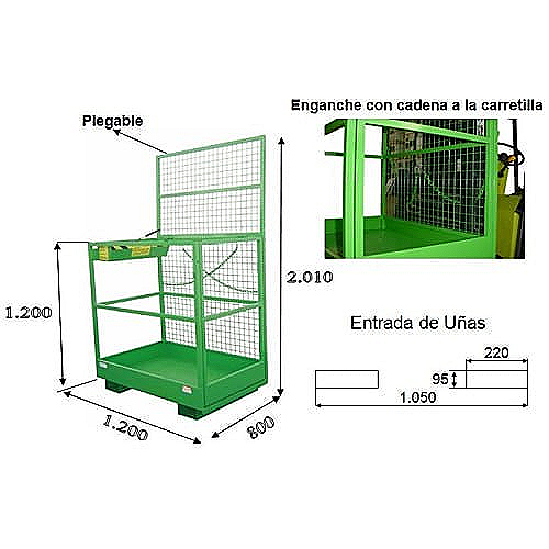 Jaula sube personas WP 300 para carretilla - 0