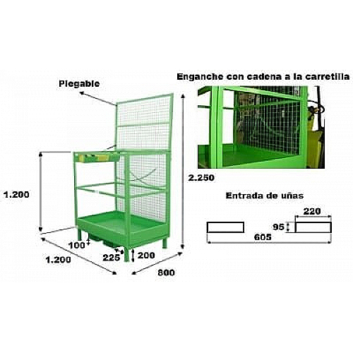 Jaula sube personas para apilador - 0