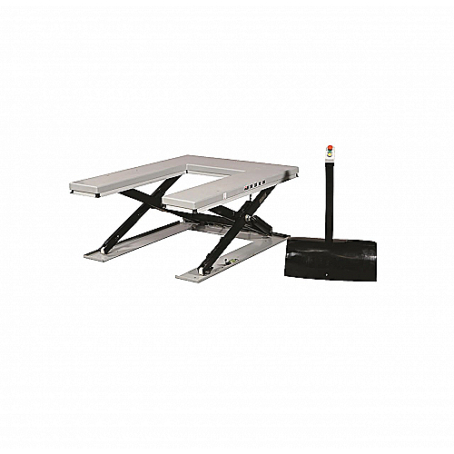 Mesa elevadora eléctrica en U, 600 kg. Base 1450 × 985