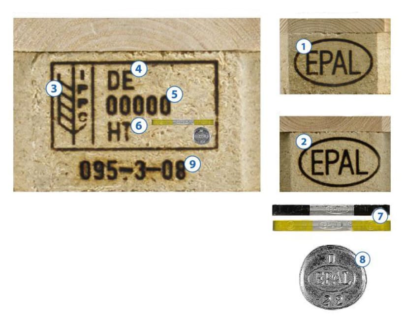 Palet EUROPEO 1200x800x144 mm, 1500 kg, EPAL (HOMOLOGADO) NUEVO